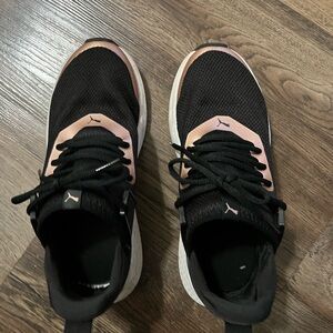 Puma Black and Pink Athletic Shoes